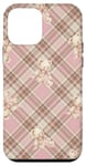 Coque pour iPhone 12 mini Adorable ours en peluche Coquette Rose Plaid doux Fille Vintage