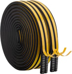 20 M / 66 Ft Ruban D'Étanchéité Pour Portes, Fenêtres En Caoutchouc Auto-Adhésif En Mousse Pour Isolation Phonique Weatherstrip Ruban D'Étanchéité Autocollant (9 Mm X 6 Mm/20 M, Noir)