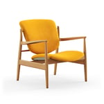 House of Finn Juhl - France Chair, Dark oiled oak, Cat. 2 Hallingdal 65 - 457 - Lenestoler - Finn Juhl - Tre farget,Gul - Tre/Tekstilmateriale