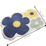 Cartoon Floral Bath Mat - Quick Dry - Super Pehmeä sininen