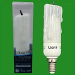 12x 5W CFL Wax Drip Effect Real Candle Light Bulbs, Daylight White 6400K SES E14