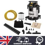 DEWALT Stainless Steel Wet & Dry Vacuum Cleaner 38 Litre with 2.1m Hose DXV38S