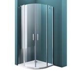 Mai & Mai Cabine de douche 80x80 ronde avec deux portes auto-levantes paroi de douche verre transparent easy clean RAV52K