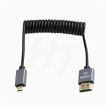 Cable Spiralemicro Hdmi Vers Hdmi Standard 4K 8K 60Fps Pour Atomos Ninja Vmonitor Sony A6400 A7S Canon Eosm R5 R7 Gh4 X-T4 Z50 Camera Type A D Hdmi 2.1 30 Cm