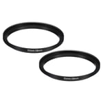 55mm-58mm Metal Step Up Ring, 2 Pcs Camera Lens Filter Adapter Ring Black