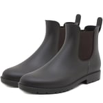 Uniuni Bottes de Pluie Femmes Antidérapant Chelsea Boots Hommes Imperméable Légères Confort Caoutchouc Bottines Marron 39