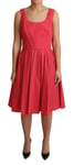 Robe DOLCE & GABBANA Rouge À Pois En Coton A-Ligne IT42 / US8 / M RRP 1400 $