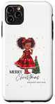 Coque pour iPhone 11 Pro Max Fille noire magique à la peau brune, mélanine, sœur de Noël