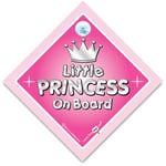 Little Princess On Board Car Sign, Suction Cup Baby On Board Sign For Princesses