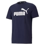 PUMA Homme Ess Logo Tee T Shirt, Peacoat Blue, M EU