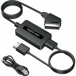 Gabrielle Convertisseur Péritel vers hdmi avec Câbles hdmi et Péritel, Convertisseur Scart vers hdmi, Sortie Full hd 720P/ 1080P Adaptateur Péritel