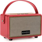 Bb-820Rd Blackmore Junior - Haut-Parleur Bluetooth Rétro En Cuir Avec Accu 5200 Mah - Haut-Parleur Vintage Avec 20W - Entrée Microsd Avec Lecteur Mp3 - Aux-In - Enceinte Rouge