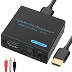 Hdmi Audio Extractor 4K Hdmi Optical Adapter Hdmi Audio Splitter Vers Hdmi Spdif Toslink Optique Et Audio Stéréo 3,5 Mm Pour Blu-Ray Dvd Xbox Hdtv Ps4 Ps5 Home Cinéma