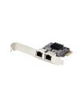 StarTech.com Carte Réseau PCIe Gigabit à 2 Ports, NIC PCI Express 10/100/1000Mbps, Double Realtek RTL8111H, Fonctionne ave