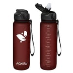 AORIN Gourde avec Paille, 750ml/1L/1.5L Gourde Enfant, Bouteille D'eau Anti-fuite, Tritan Gourde Sport Sans BPA, Convient pour Sport, Fitness, Course, Vélo et En Plein Air