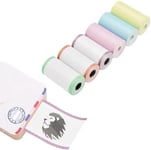 6 rouleaux papier thermique Papier d¿Imprimante Thermique Mini Rouleau de Imprimable 57 * 30 mm Papier thermique auto pour imprimante thermique PeriPage A6 (rose/bleu/jaune/violet/vert/rouge)