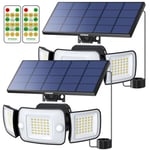 intelamp Lampes Solaires d'extérieur avec Télécommande,6000mAh 1200LM Lampes Solaires à détecteur de Mouvement ave Solaire Panneau Indépendant,4 Modes Lampes Solaires d'extérieur ave 2.7m Cable