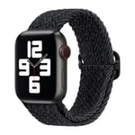 Flätad ögla för Apple watch Rem 44mm 40mm 45mm 41mm 42mm 38mm 49mm Elastiskt Solo armband iWatch series 9 se 7 5 6 Ultra2 Band 35.Black graphite 42mm 44mm 45mm 49mm