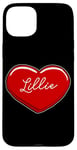 Coque pour iPhone 15 Plus Lillie Cœur dessiné à la main Motif prénom I Love Lillie