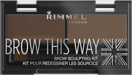 Rimmel London Brow This Way Eyebrow Powder 2.4 g (Pack of 1), Medium Brown 