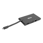 Eaton USB-C Docking Station Hub, 4K @ 30 Hz HDMI, VGA, Gigabit Ethernet Port, 100W PD Charging, USB 3.2 Gen 1, Memory Card Slot, Thunderbolt 3 Compatible, Black (U442-DOCK3-B)