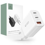 Tech-Protect 30W PD/QC Väggladdare 2x USB-C 1x USB-A Vit