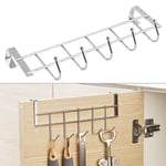 Stainless Steel Towel Hanger Rack Door Hook 5 Hooks Rack Bathroom Organizer