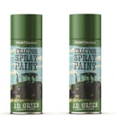 2x NEW 400ML TRACTOR TOUCH UP & REPAIR SPRAY PAINT J.D. GREEN COLOUR QUICK DRY