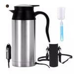 Bouilloire chauffante électrique, 750 ml 12 v en acier inoxydable pour voiture, allume-cigare, bouilloire chauffante, tasse, thermos de voyage