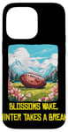 Coque pour iPhone 14 Pro Max Blossoms se réveille avec le football américain cool pour le printemps