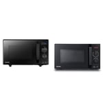 Toshiba 900w 23L Microwave Oven with 1050w Crispy Grill, Energy Saving Eco Function, 8 Auto Menus, 5 Power Levels - Black - MW2-AG23PF & 800w 20L Microwave Oven - MW2-AM20PF
