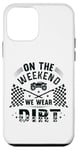 Coque pour iPhone 12 mini Dirt Track Racing le week-end, nous portons un pilote de voiture Dirt Race