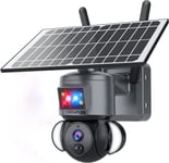 Camera Solaire Exterieur Wifi Sans Fil, 2K 4Mp Smart Caméra Ptz 360° Avec Batterie 12000Mah, Détection Pir, Audio Bidirection