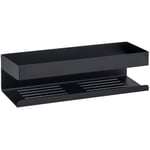 Wenko - Tablette Murale Turbo-Loc® Genova Black Fixation Facile, Inox, 30x8x10,5 cm, Noir