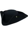 Svart Admiral/Pirat Tricorn Hatt