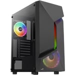 Aerocool Scape-G-BK-v2 Midi Tower, Tempered Glass, FRGB - black