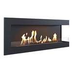 KRATKI Cheminée d'angle Delta - 1200 x 280 mm - Cheminée Murale avec vitrage de 4 mm - Idéale pour Les intérieurs Ouverts et Modernes - Certifié TÜV - Rhénanie - Ouverture à Droite