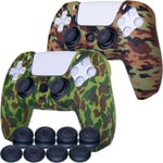 Lot De 2 Coques De Protection En Silicone Pour Manette Ps5 Motif Camouflage