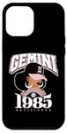 Coque pour iPhone 12 Pro Max Gemini 1985 Perle Anniversaire Afro Zodiaque Reine