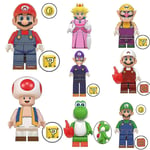 8 st/set Super Mario Minifigur Monterade Byggklossar Leksaker Figurer Samlarobjekt Modell Present