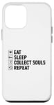 Coque pour iPhone 12 mini Eat Sleep Collect Souls répète Grim Reaper Halloween