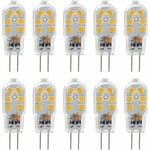 G4 LED-lampa 12V, 1W motsvarande 10W halogenlampa, ingen flimmer 200LM, varmvit 3000K, 360° strålvinkel, ej dimbar, 10-pack