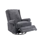 Deco In Paris - Fauteuil relax pivotant en tissu gris brody