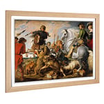 Big Box Art Framed Print of Peter Paul Rubens The Wolf and The Fox Design | Wall Art Picture | Home Decor for Kitchen, Living Room, Bedroom, Hallway, Oak, A2 / 24.5x18 Inch / 62x45cm