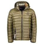 Geographical Norway Bavalny Men - Doudoune Chaude Matelassee Homme Automne Hiver - Veste Manteau Chaud - Blouson Coupe Vent Manches Longues Rembourrage - Hommes (Kaki XXL)