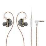 NiceHCK DB2 -mikrofoni HiFi-musiikkikuuloke 1DD+1BA Hybrid Dual Driver In Earbud Monitor Irrotettava 0,78 2Pin liitin IEM