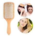 Natural Wood Paddle Brush Wooden Hair Care Spa Massage Anti Stat Black