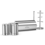 Morphy Richards Kitchen Storage Set, Stainless Steel, Silver, 6 Piece - 974104