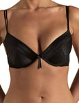 Ultimo Womens Feline Plunge Bra - Black - Size 32F