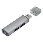 USB 3.0 -keskitin 3-porttinen 5Gbps lähetys Plug and Play -alumiiniseoksesta valmistettu USB-jakaja pöytätietokoneen kannettavalle kiintolevytulostimelle